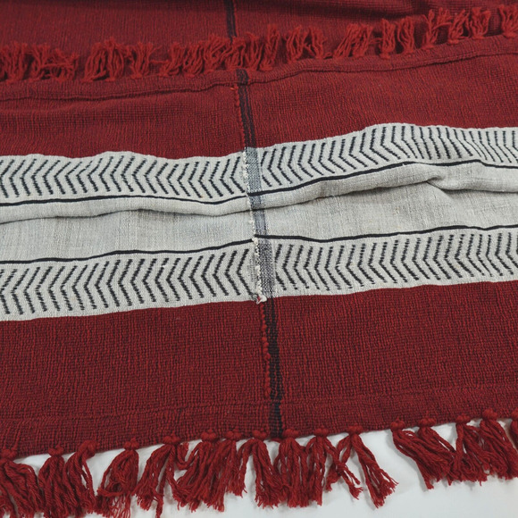 LEMLEM Poncho Sweater Rust Wool Woven Oversized Rach Southwestern Art to Wear - Picture 13 of 16